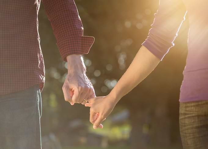 love couple in autumn park
