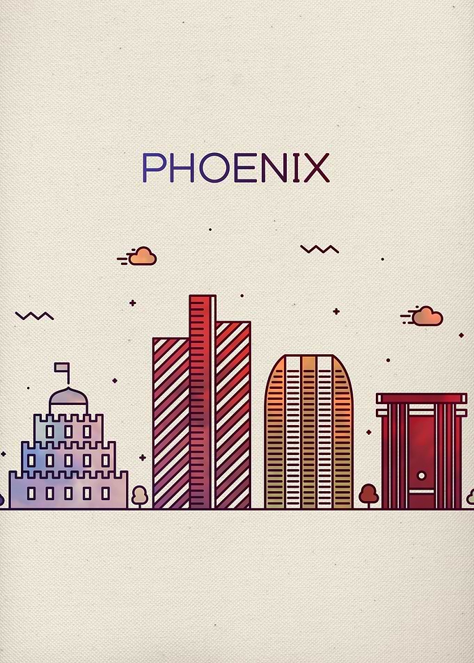 Phoenix City Skyline Art