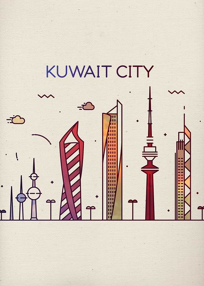 Kuwait City Skyline Art