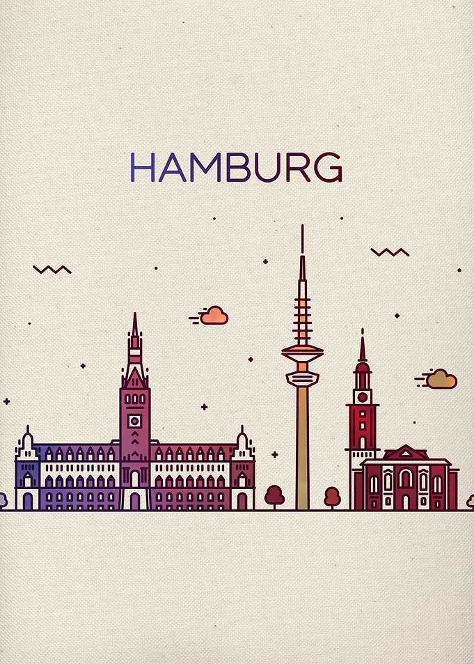 Hamburg City Skyline Art
