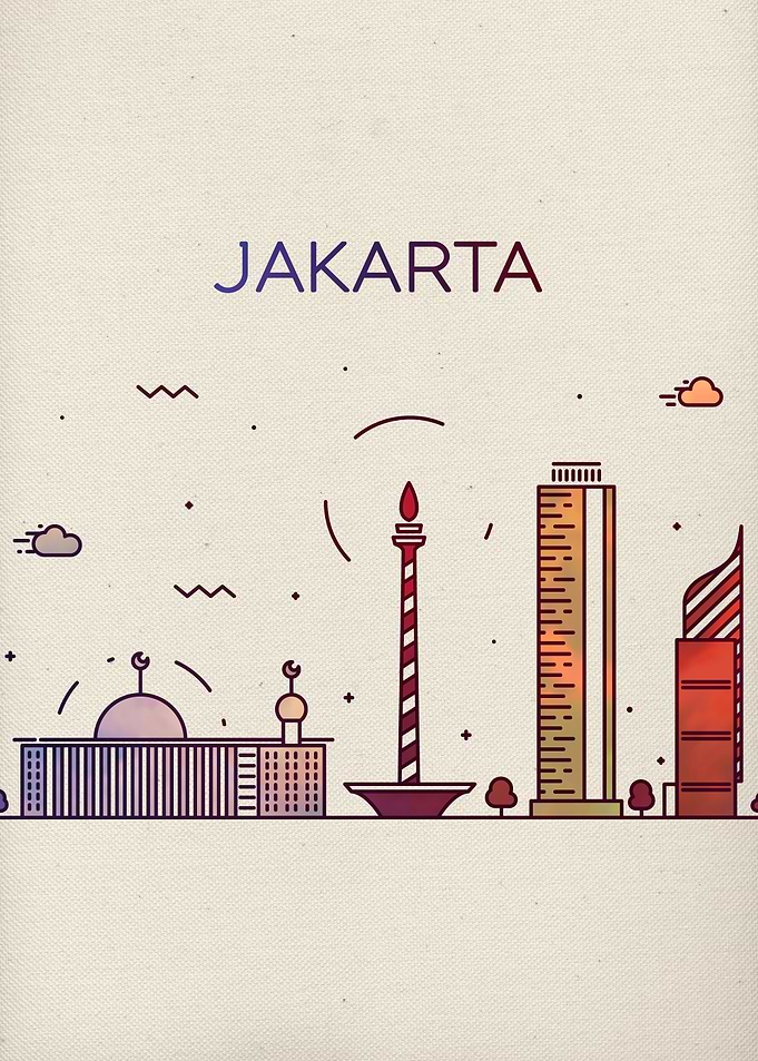 Jakarta City Skyline Art