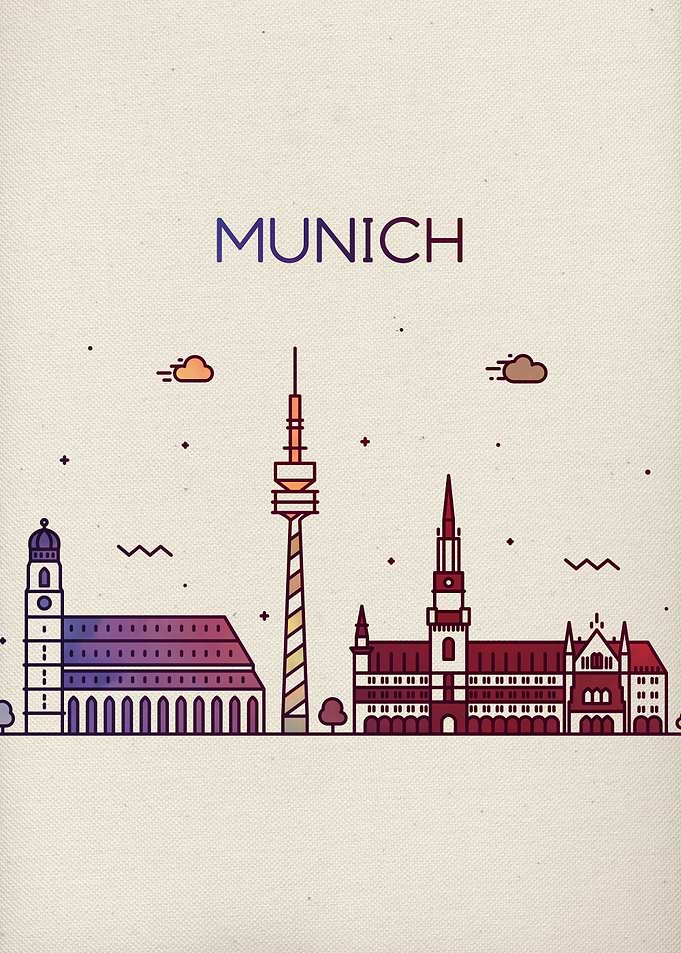 Munich City Skyline Art