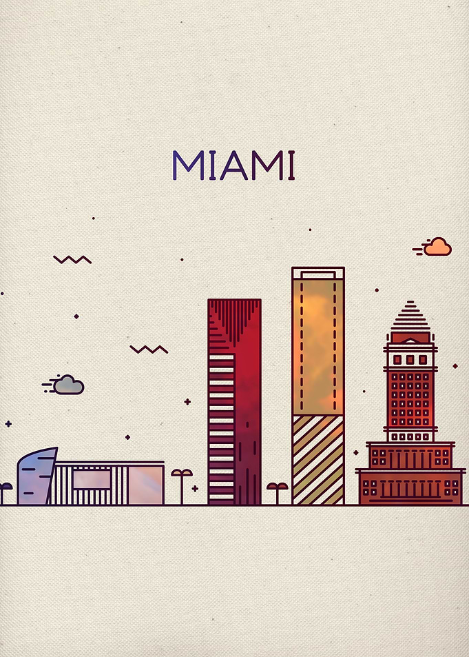 Miami Florida City Skyline