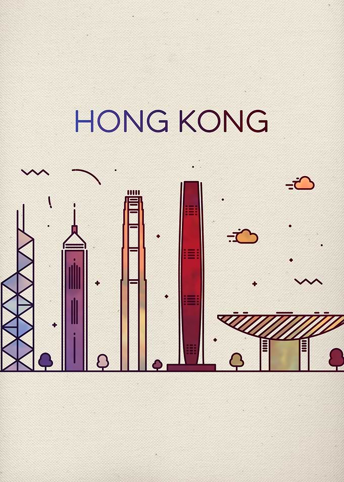 Hong Kong City Skyline Art