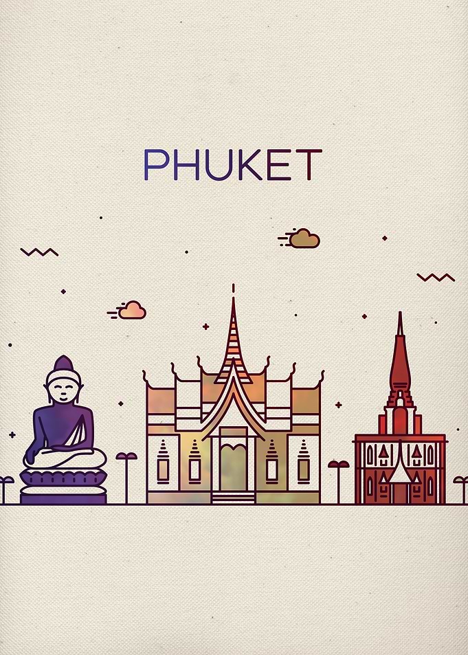 Phuket City Skyline Art