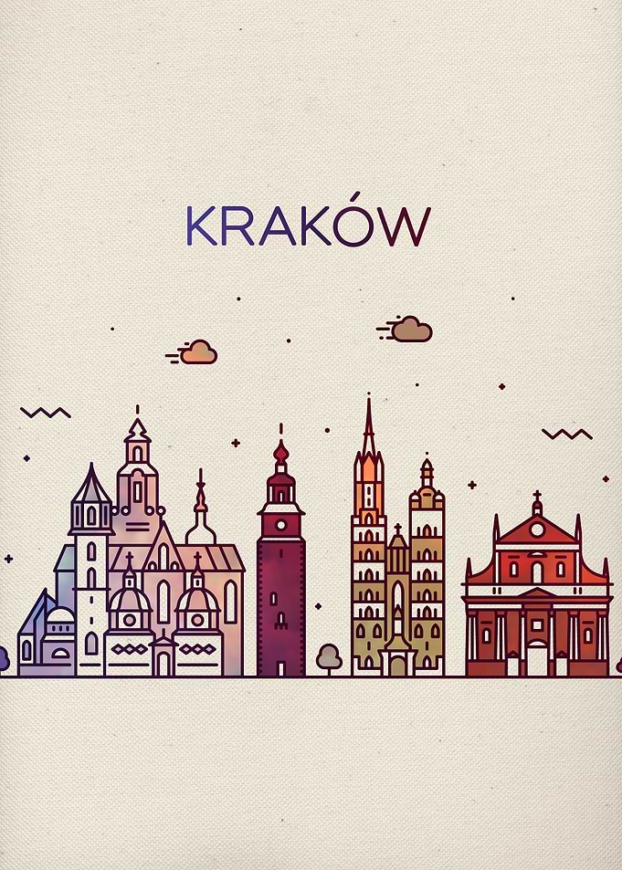 Krakow Poland City Skyline