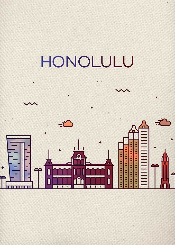 Honolulu City Skyline Art