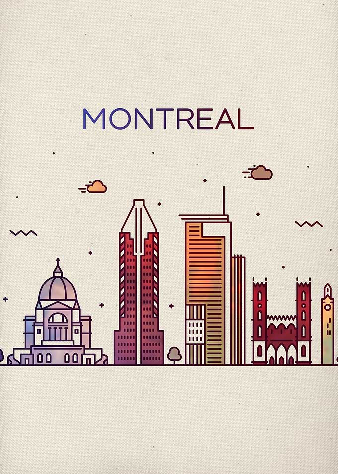 Montreal City Skyline Art