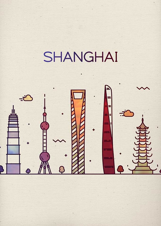 Shanghai City Skyline Art