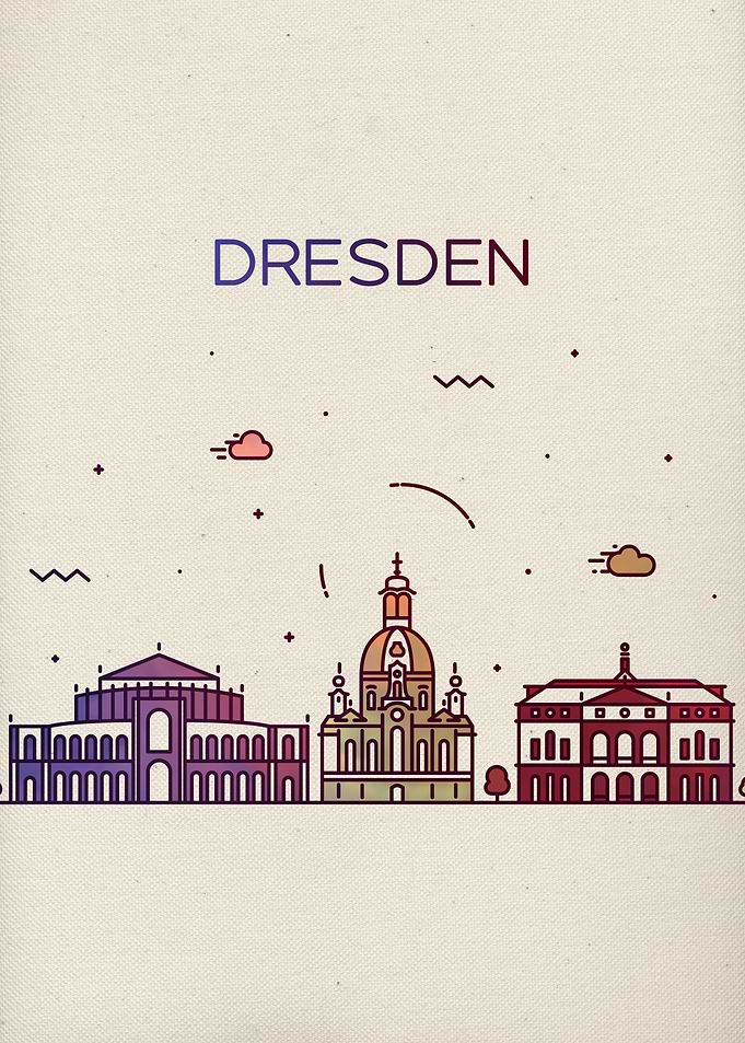 Dresden City Skyline Art