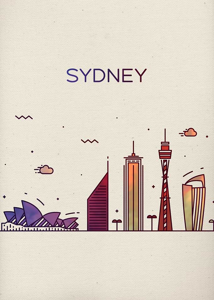 Sydney City Skyline Art