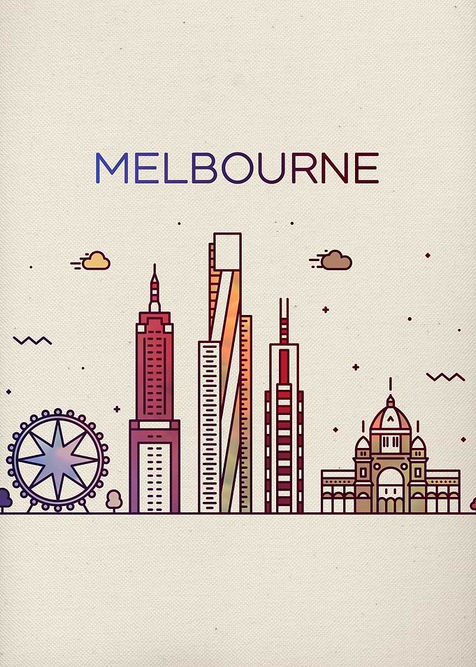 Melbourne City Skyline Art
