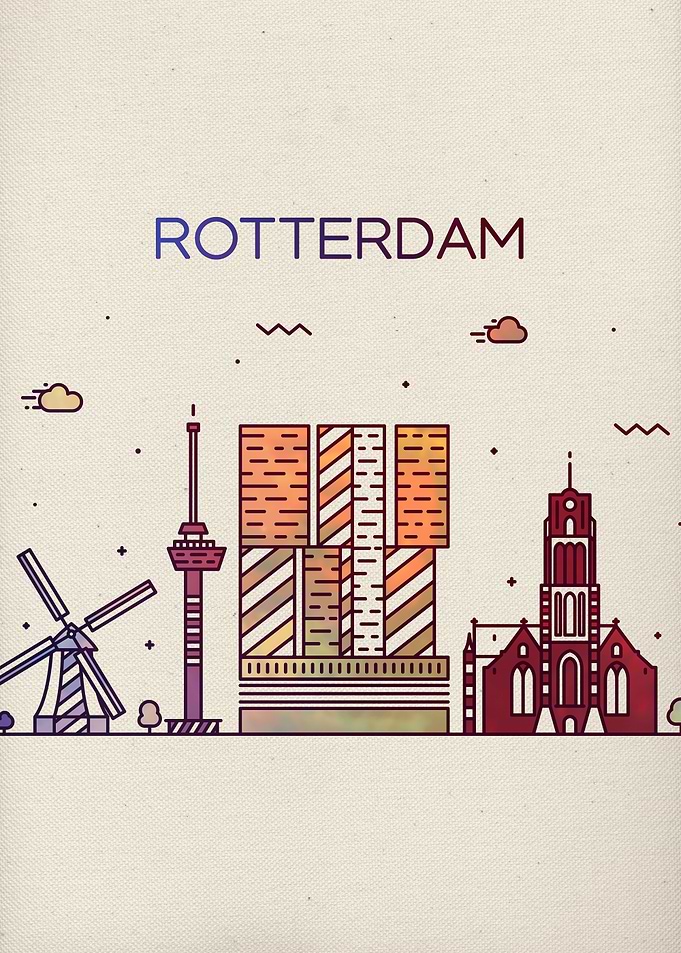Rotterdam City Skyline Art