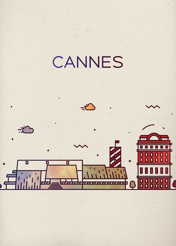 Cannes France City Skyline