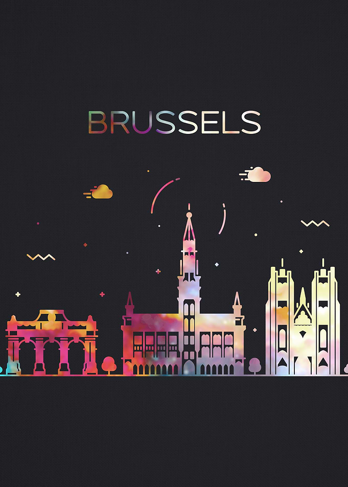 Brussels City Skyline Art