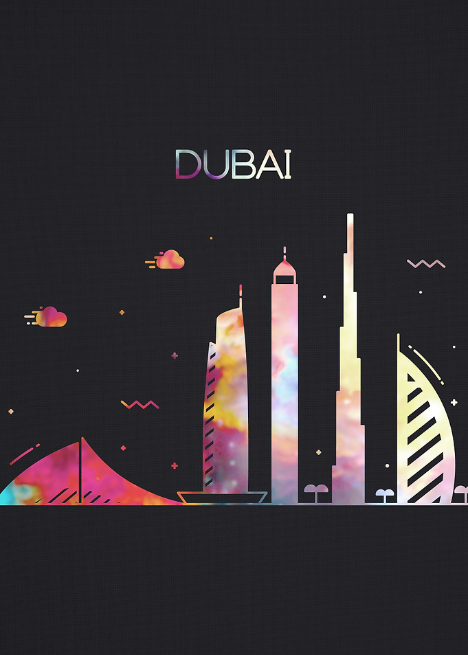 Dubai City Skyline Art