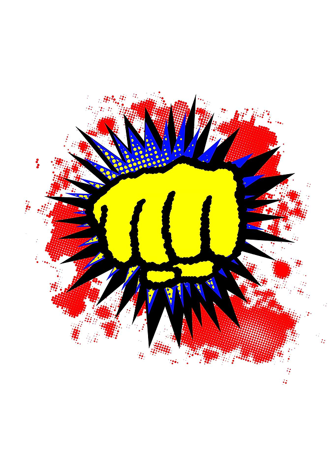 Comic Yellow Fist Boom