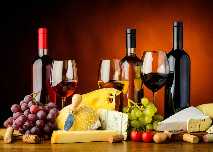 Wine Cheese Grapes