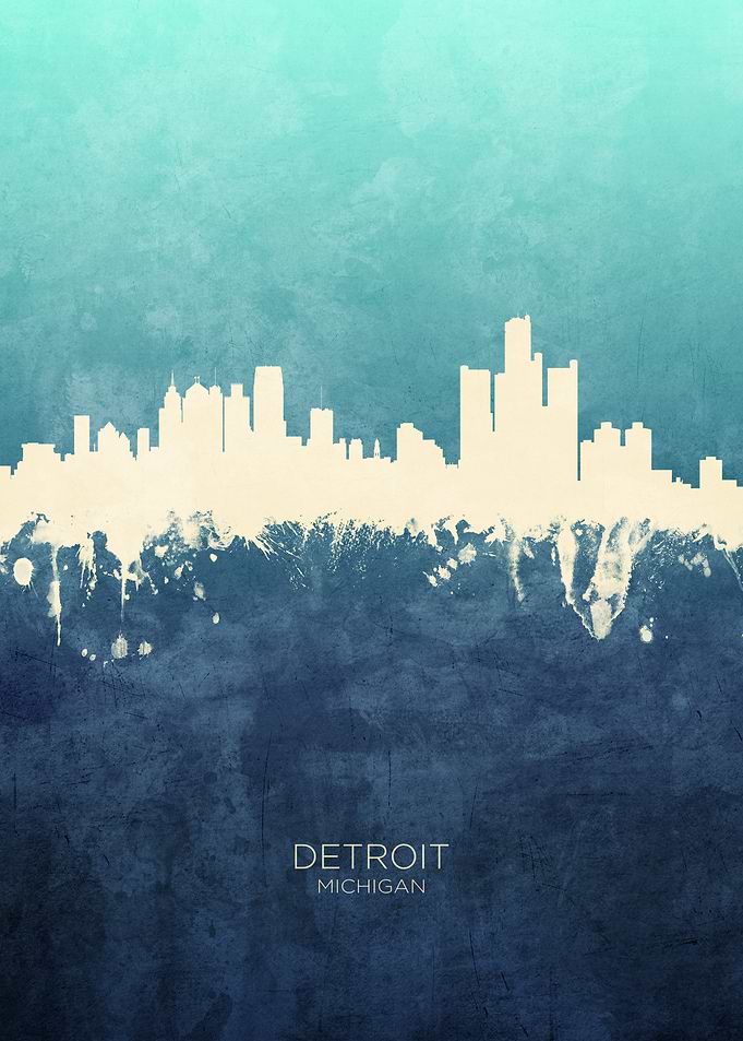 Detroit Michigan Skyline