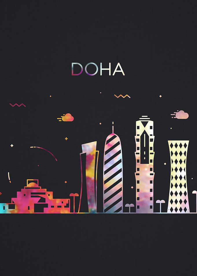Doha Qatar City Skyline