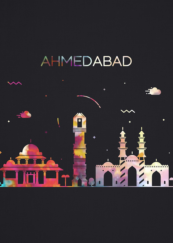 Ahmedabad City Skyline Art