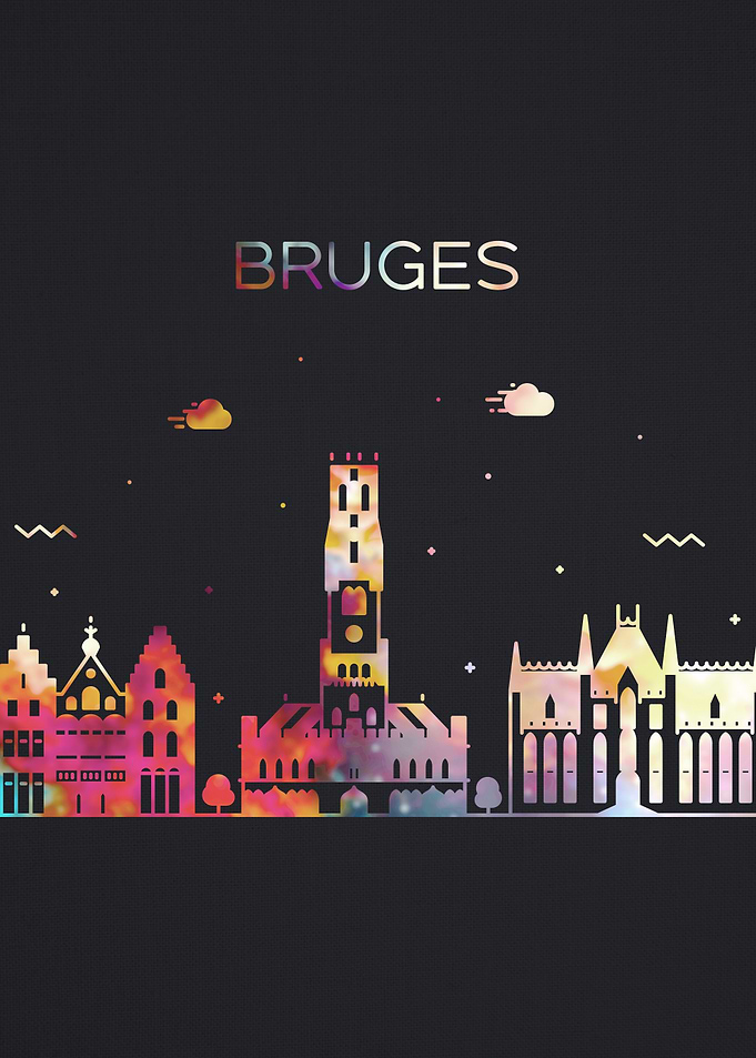 Bruges City Skyline Art