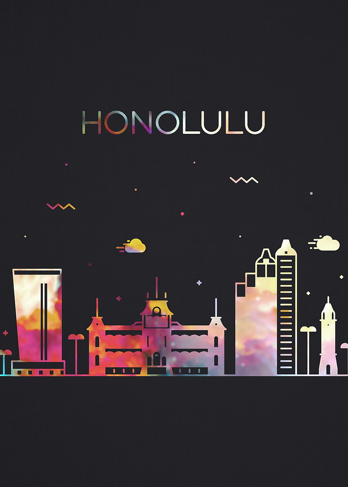 Honolulu City Skyline Art