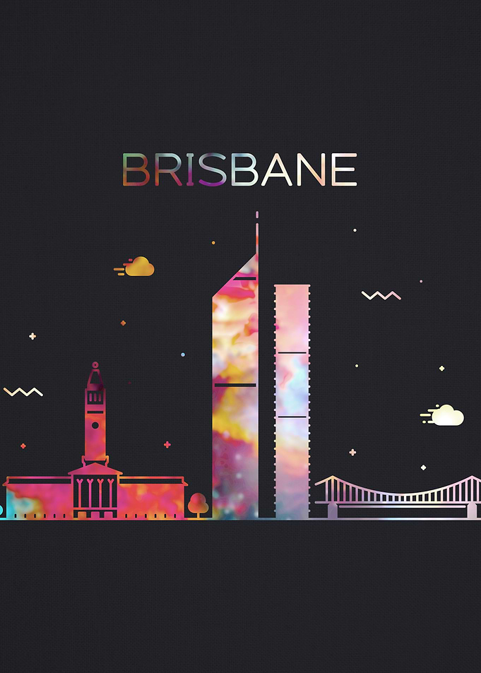 Brisbane City Skyline Art