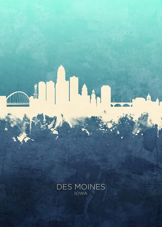 Des Moines Iowa Skyline