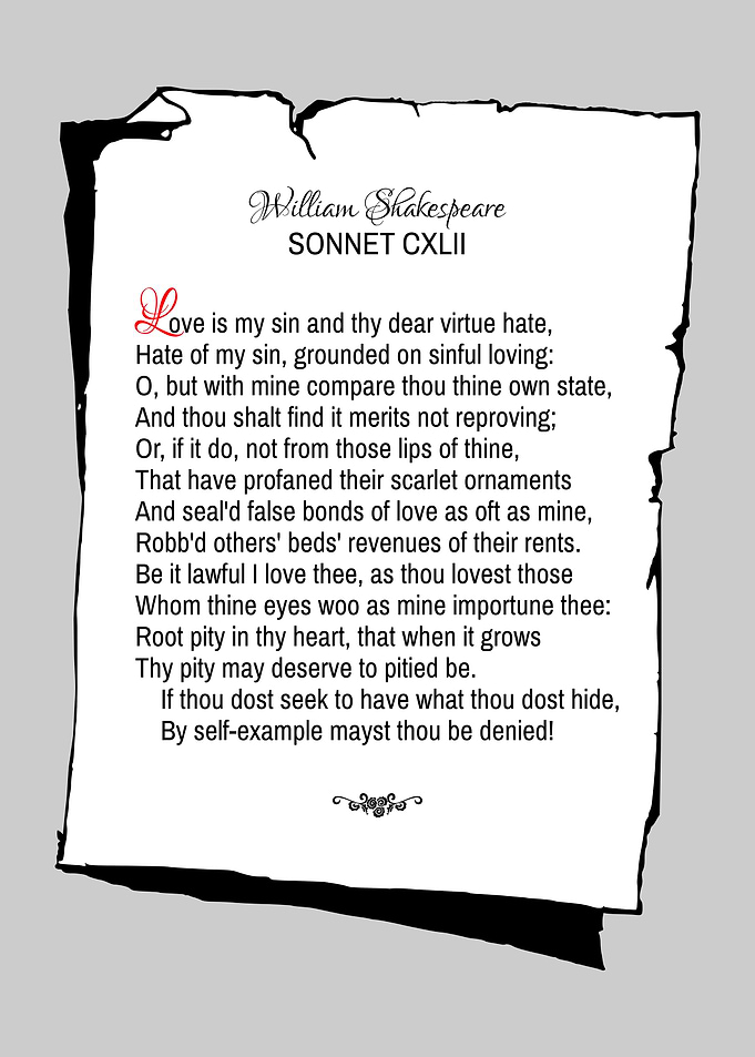 Shakespeare Sonnet 142