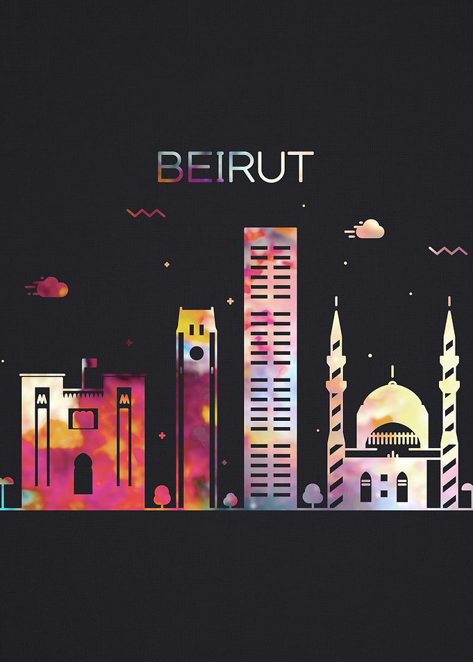 Beirut City Skyline Art