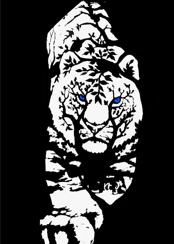 Tiger in the woods