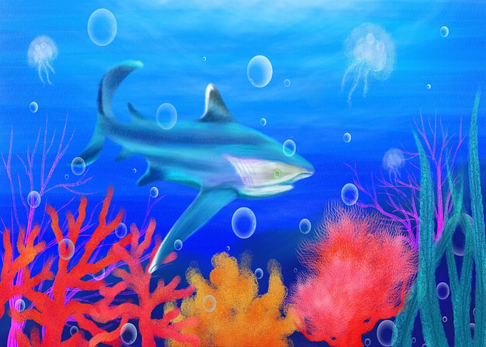 Shark underwater world
