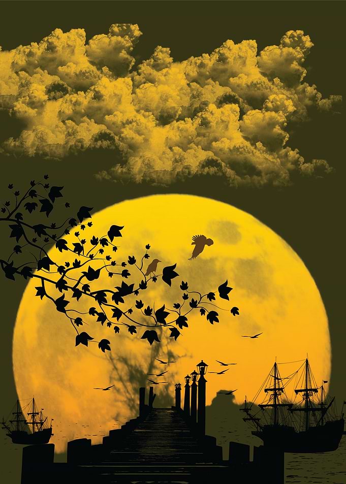 cloudy moon