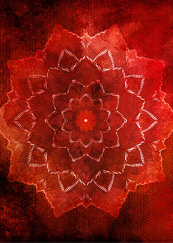 Red Mandala flower