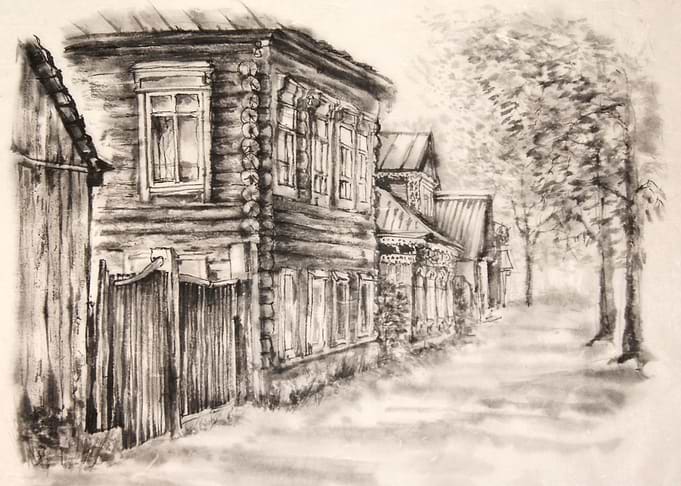 Russia Alleway in village