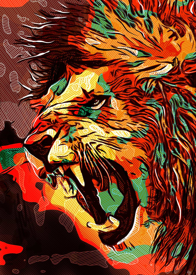 Hatched lion