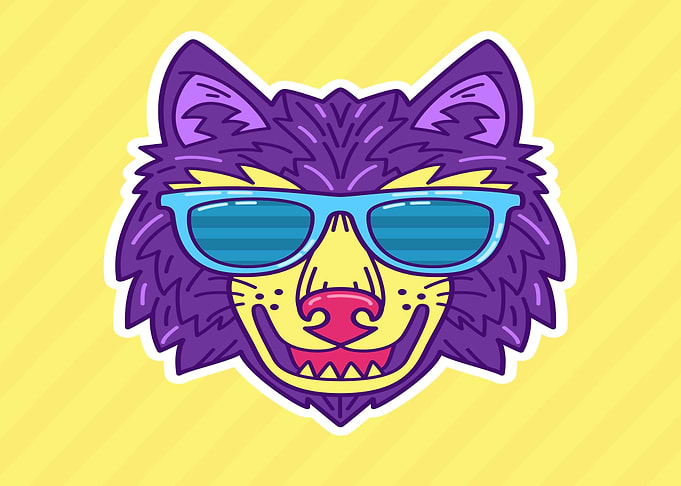 pop art wolf design