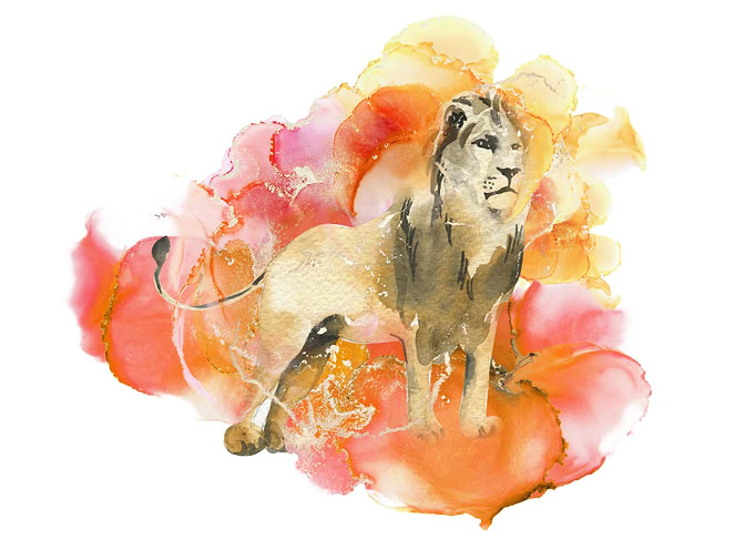 Watercolor Lion