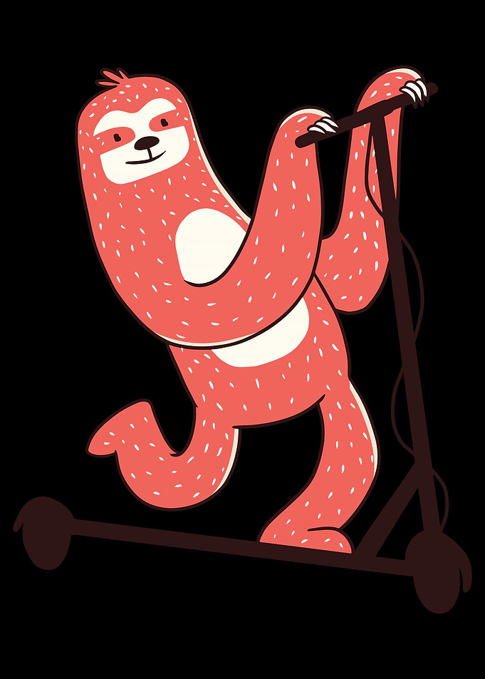 Sloth with Scooter