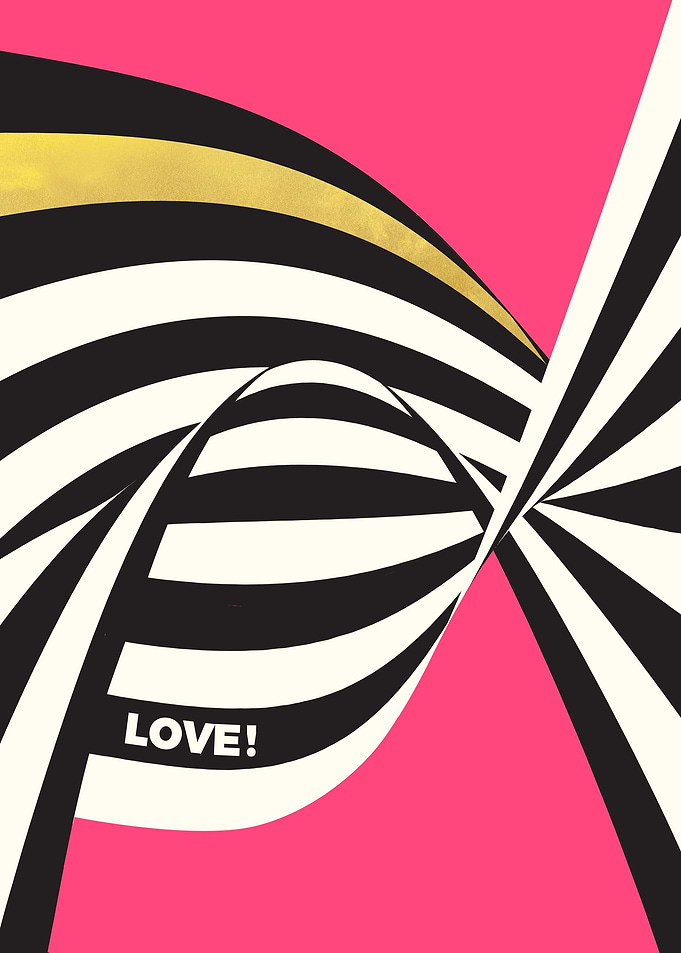 LOVE Wavy Stripes on Pink