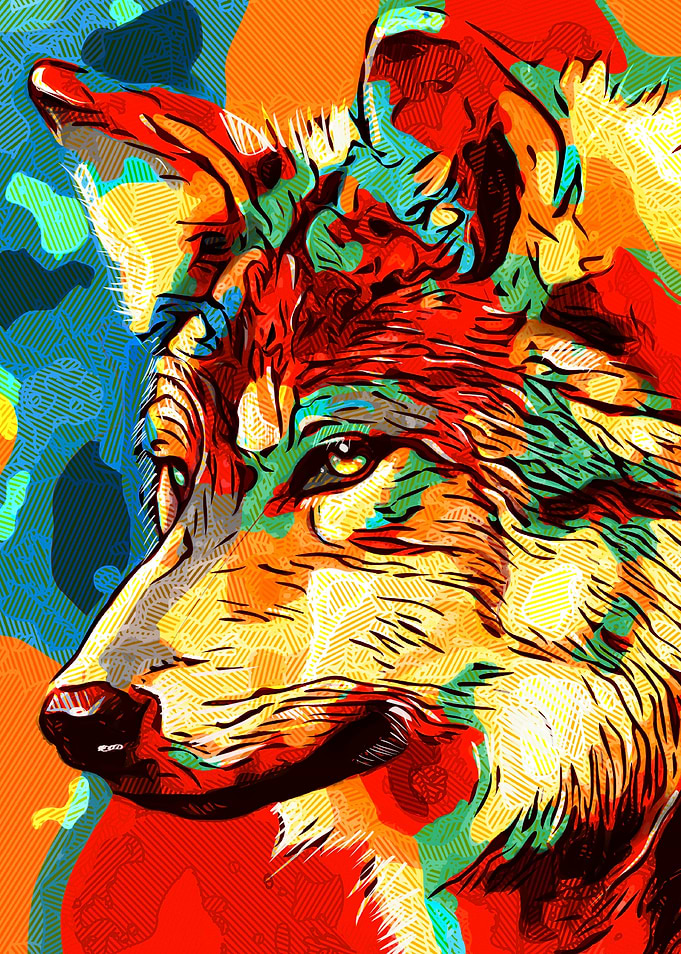 Hatched wolf