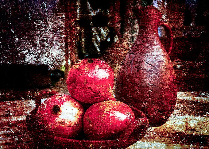 A Pitcher And Pomegranates