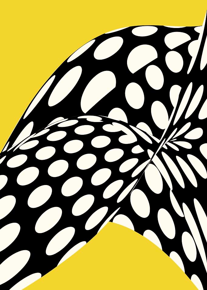 Wavy Dots on Yellow