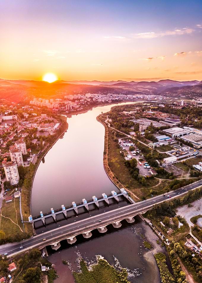 Sunset over Arda river
