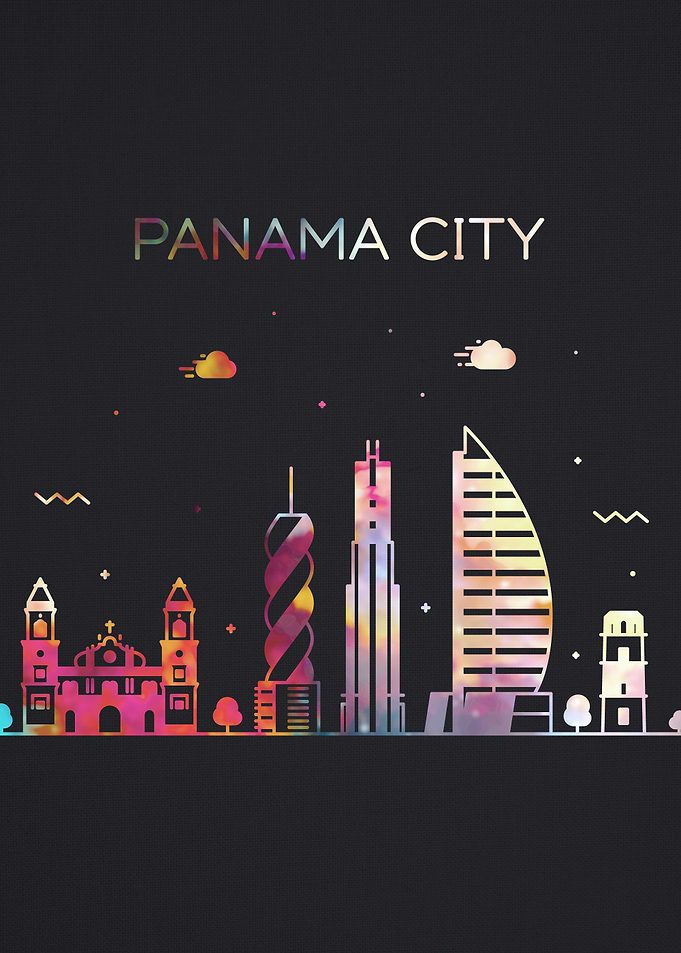 Panama City Skyline Art