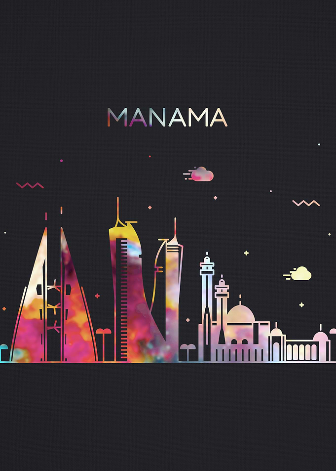 Manama City Skyline Art
