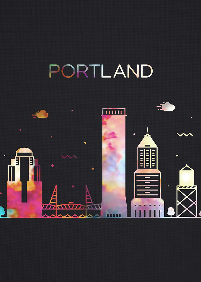 Portland City Skyline Art