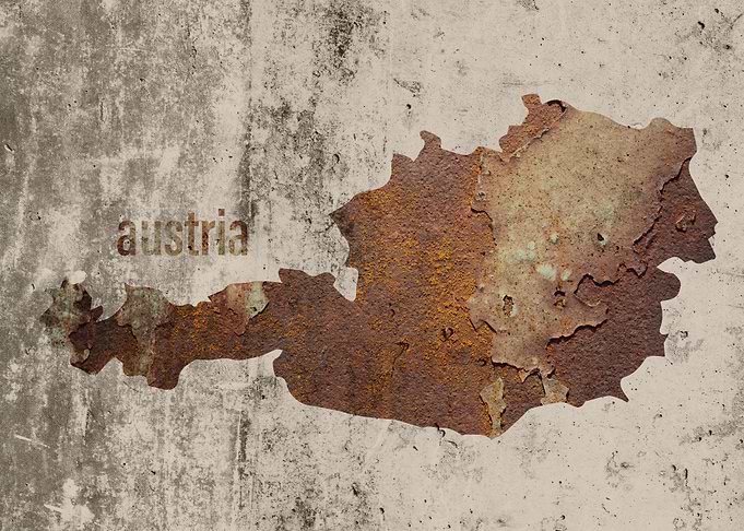 Australia Map Rusty Cement