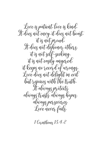 1 Corinthians 13:4-5 NIV